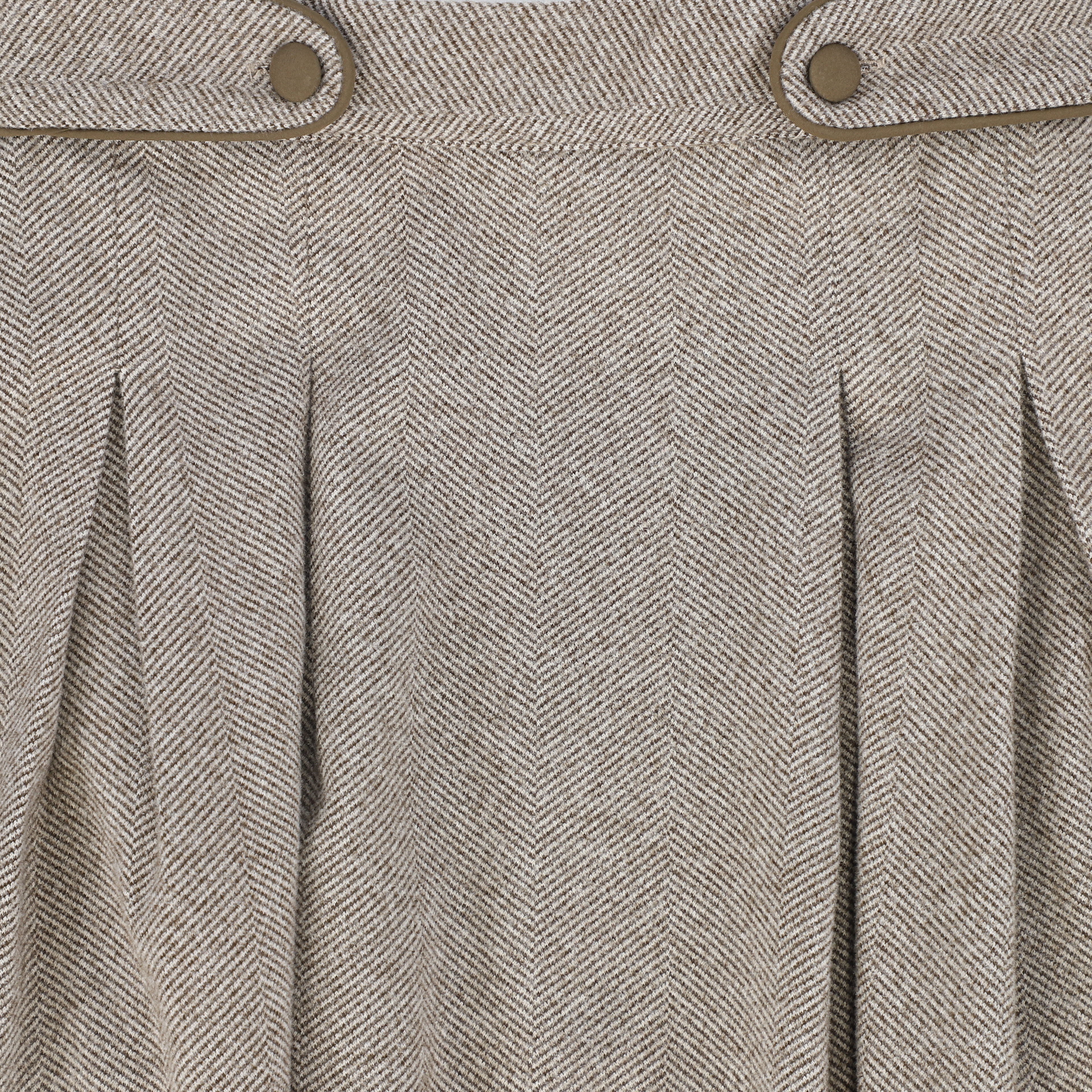 BACE COLLECTION HERRINGBONE BUTTON DETAIL SKIRT