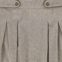 BACE COLLECTION HERRINGBONE BUTTON DETAIL SKIRT