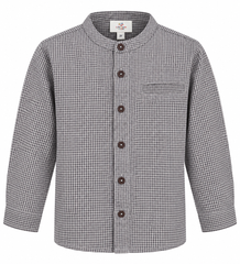 COPENHAGEN COLORS CHECKERED PLACKET ROUND NECK SHIRT