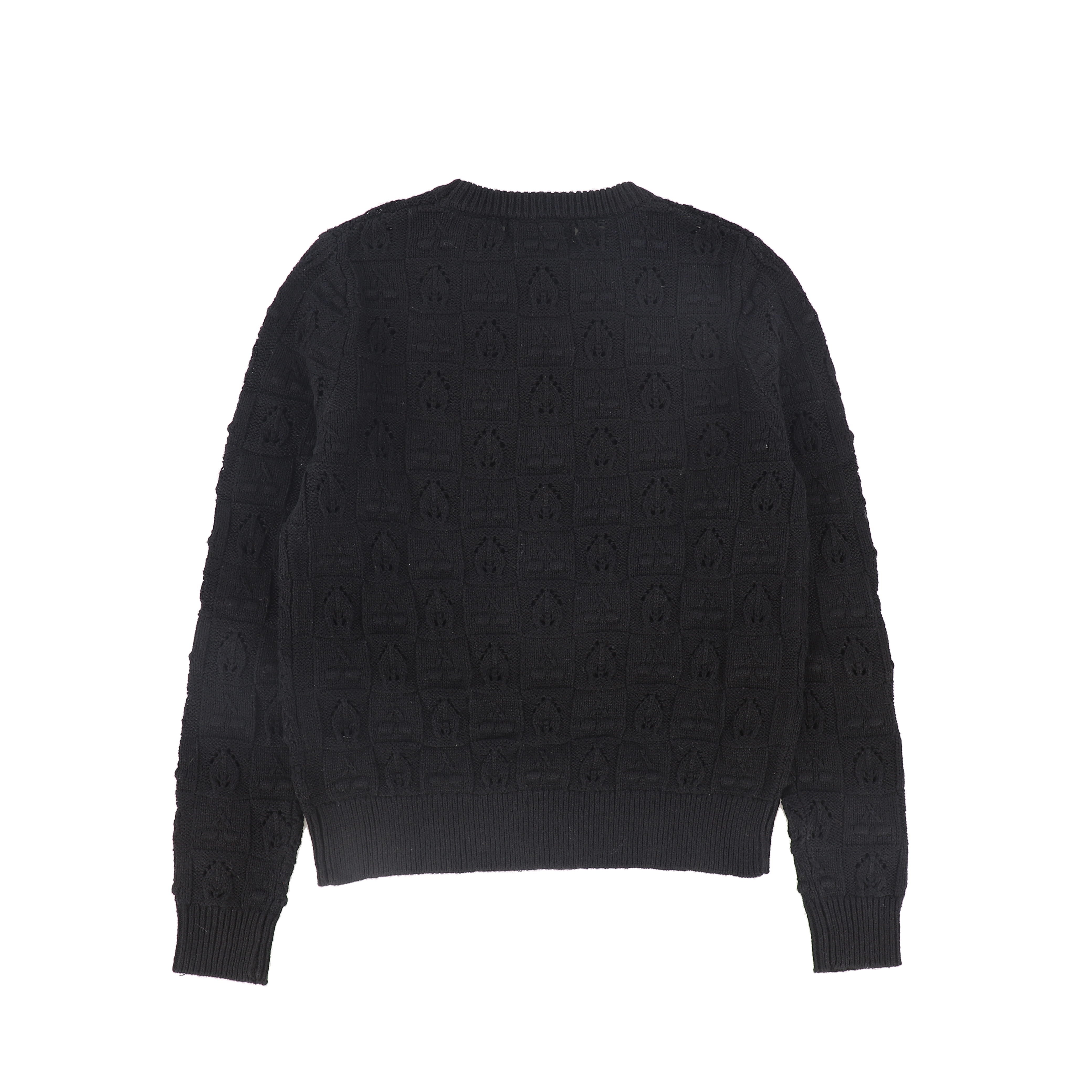 BACE COLLECTION CHECKED BUBBLE KNIT SWEATER