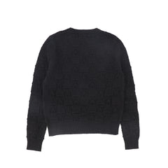 BACE COLLECTION CHECKED BUBBLE KNIT SWEATER