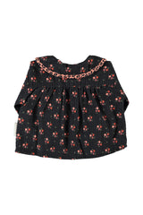 PIUPIUCHICK 2PC FLOWER PRINT PETER PAN COLLAR BLOUSE WITH BLOOMERS SET