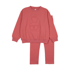 BONJOY 2PC EMBOSSED TEDDY SWEATSHIRT SET