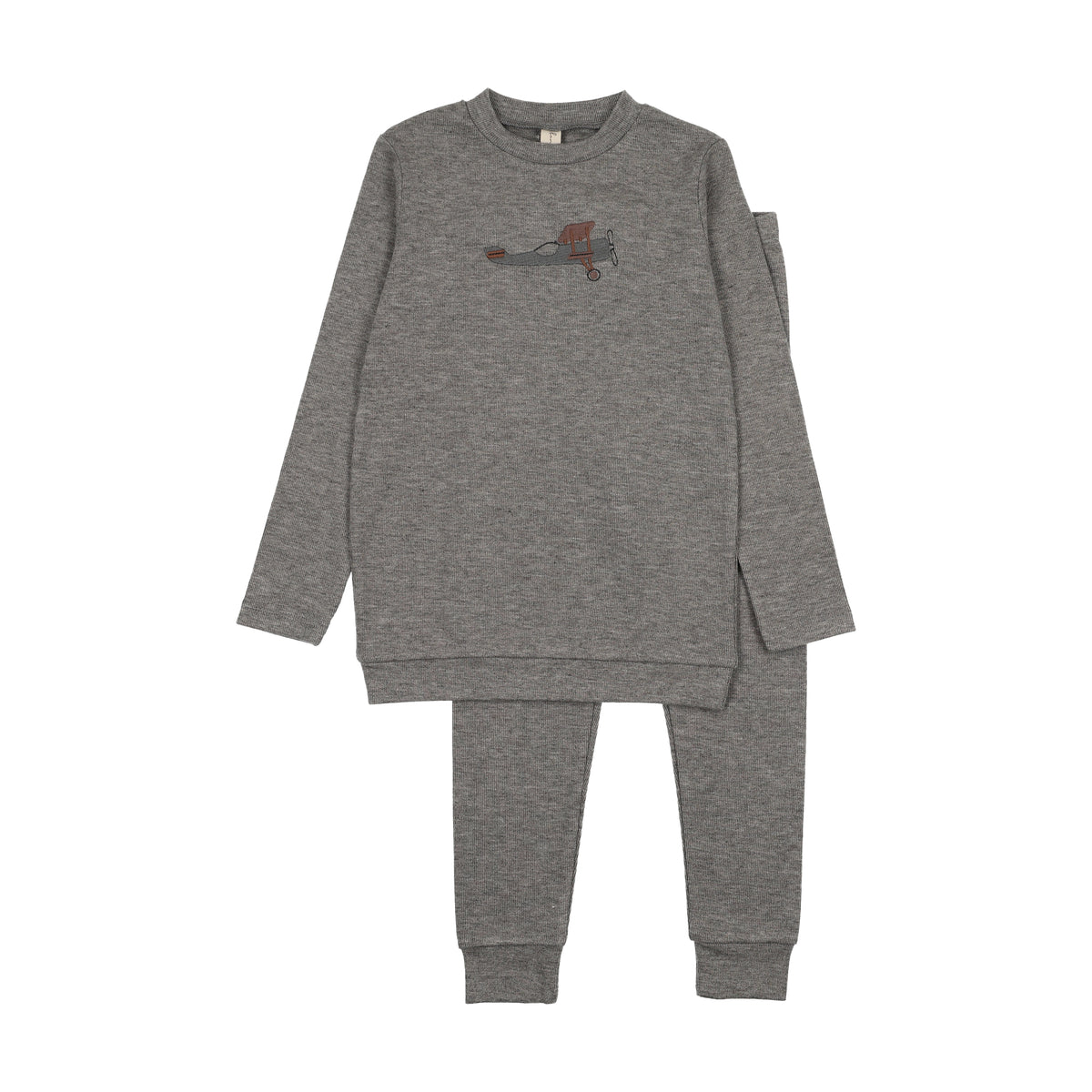 BONJOY 2PC AIRPLANE GRAPHIC SWEATSHIRT SET
