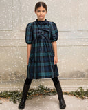 COSMOSOPHIE PLAID BOW DRESS