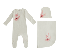MINILABEL 3PC BUTTERFLY FOOTIE WITH HAT AND BLANKET SET