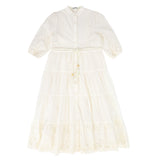 VALENTINA TIERED BUTTON DOWN EYELET DRESS