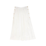 VALENTINA PLEATED BUTTON DOWN MIDI SKIRT