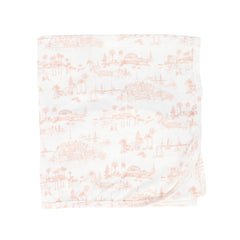 BEBE JOLEE 3PC TOILE RUFFLE COLLAR FOOTIE+BEANIE+BLANKET