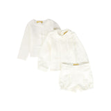 LE BOURDON 3PC CARDIGAN, TOP WITH SHORTS SET