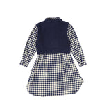 BACE COLLECTION FLANNEL GINGHAM OVERLAY SHIRT DRESS