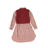 BACE COLLECTION FLANNEL GINGHAM OVERLAY SHIRT DRESS