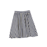 BACE COLLECTION FLANNEL GINGHAM WAISTED FLARE SKIRT