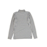 BACE COLLECTION MOCK NECK CHECKERED TOP