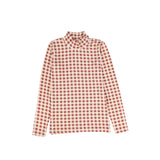 BACE COLLECTION MOCK NECK CHECKERED TOP