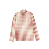 BACE COLLECTION MOCK NECK CHECKERED TOP