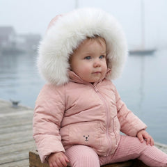DUCC TEDDY POCKET COAT WITH PINK AND WHITE FUR