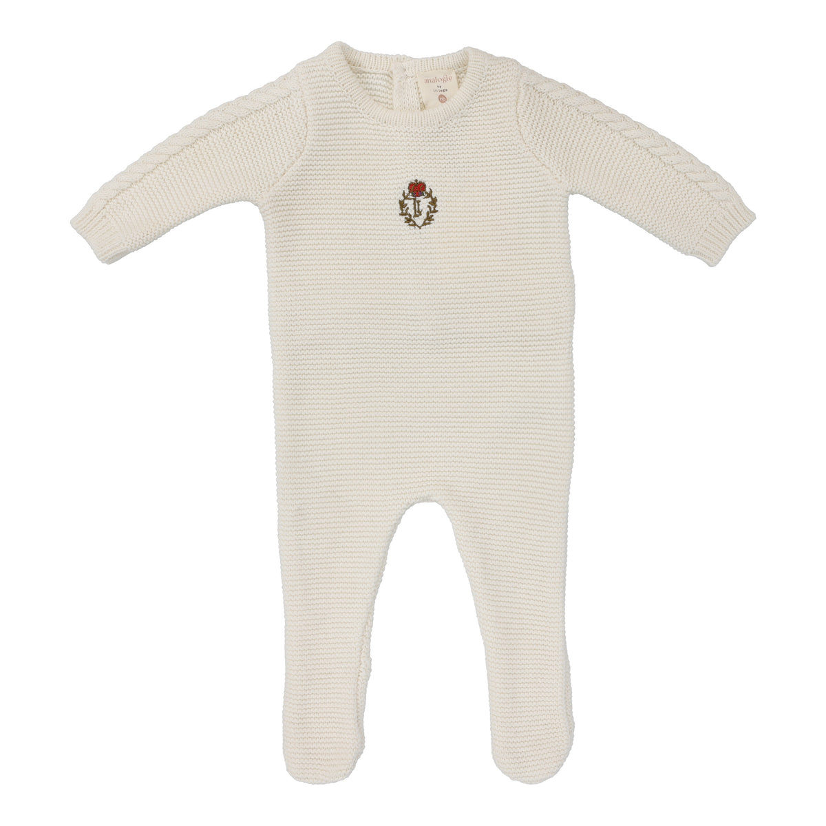 ANALOGIE 2PC CREST KNIT FOOTIE AND BLANKET SET