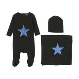 CUDDLE & COO 2PC STAR FOOTIE + HAT SET