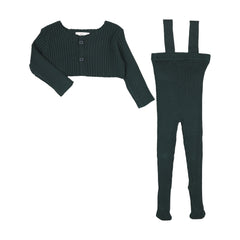 PANTHER 2PC CARDIGAN WITH KNIT OVERALLS