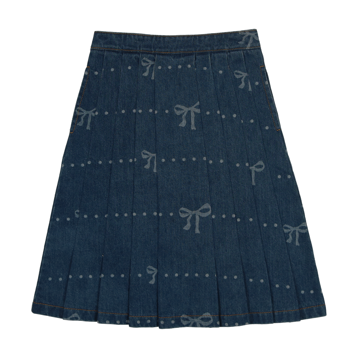 BOPOP PLEATED BOW PRINT SKIRT