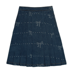 BOPOP PLEATED BOW PRINT SKIRT