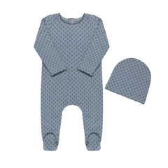 TRICOT BEBE 2PC DITSY FOOTIE WITH HAT SET