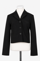 TWINSET EMBROIDERED LOGO SHORT BLAZER