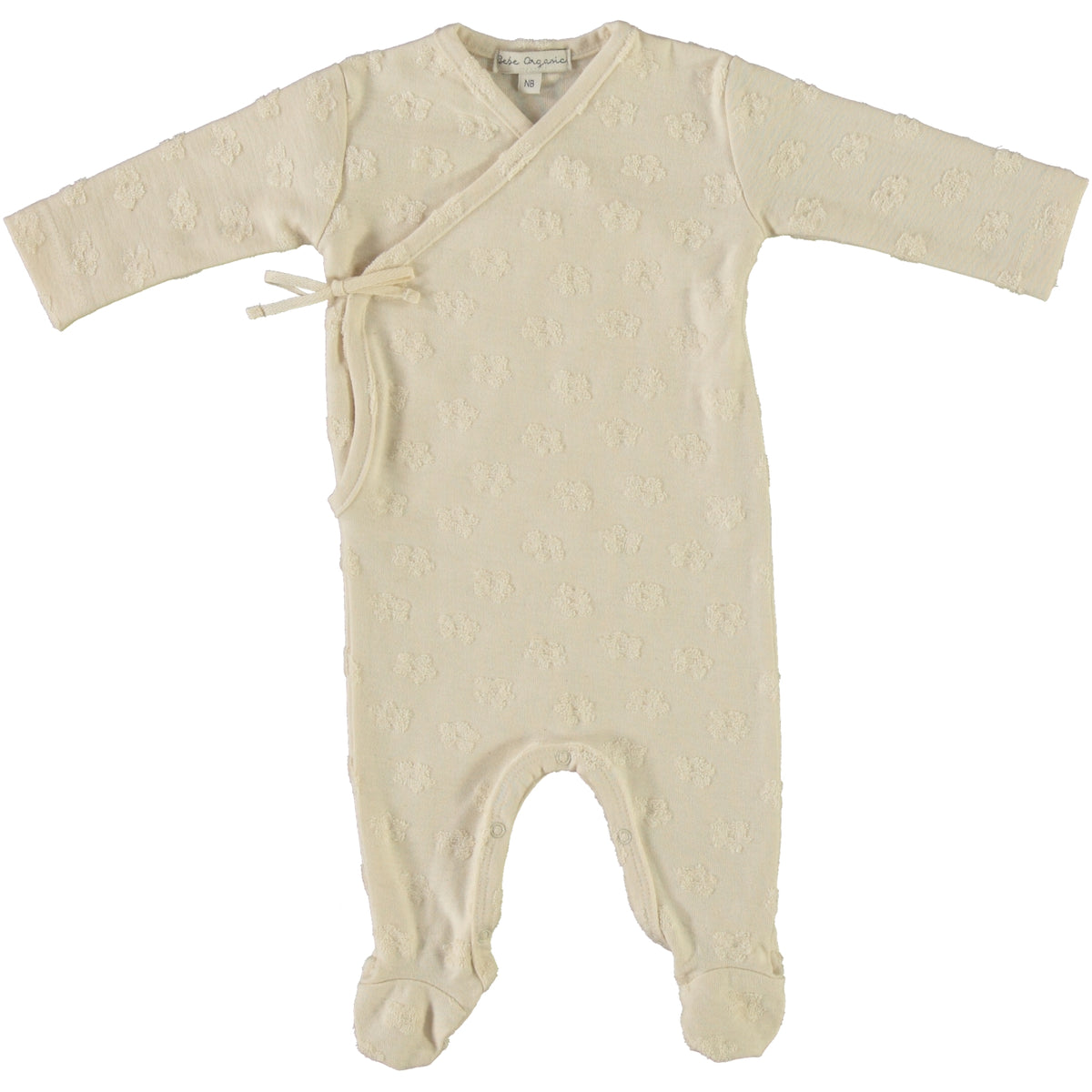 BEBE ORGANIC 2PC FLEURY WRAP FOOTIE + BONNET SET