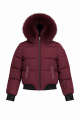 SCOTCH BONNET PUFFER DOWN COAT WITH HOODED FUR