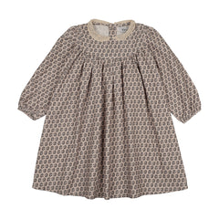 KIN KIN LACE COLLAR LEAF PRINT DRESS