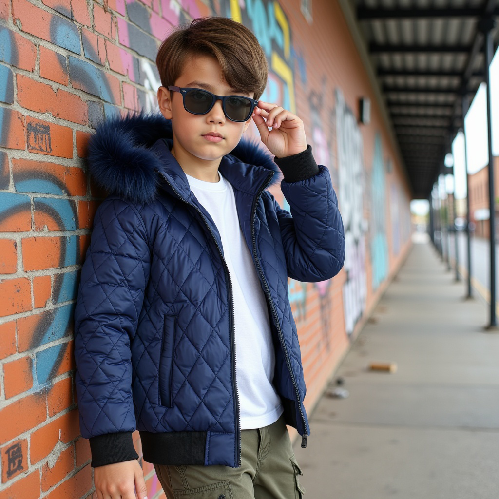 SCOTCH BONNET NATURAL FUR HOOD BOMBER COAT