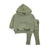 FARREN & ME 2PC WASHED HOODED SWEATSHIRT SET