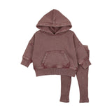 FARREN & ME 2PC WASHED HOODED SWEATSHIRT SET