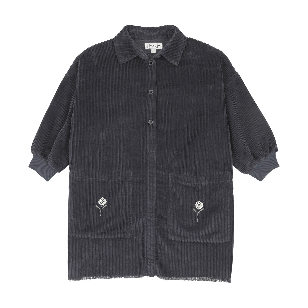 KIN KIN LONG SLEEVE CORUROY SHIRT DRESS
