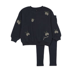 ANALOGIE 2PC OLIVE PATCH SWEATSHIRT SET