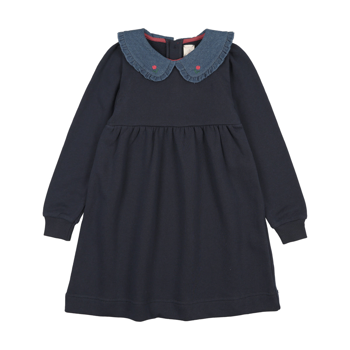ANALOGIE SWEET CAMPAIGN DENIM COLLAR SWEATSHIRT DRESS