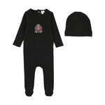 LIL LEGS 2PC CLASSIC CREST FOOTIE AND BEANIE SET