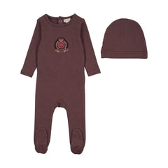 LIL LEGS 2PC CLASSIC CREST FOOTIE AND BEANIE SET