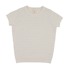 ANALOGIE TEXTURED STRIPE KNIT CREWNECK