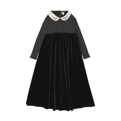 LIL LEGS EMBROIDERED COLLAR MAXI ROBE