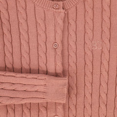 BACE COLLECTION CABLE KNIT LOGO CARDIGAN
