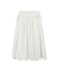 TUSTELLO EYELET POPLIN SKIRT