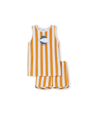 CABANA 2PC "UNDER THE  SUN"  STRIPED TANK WITH  SHORTS SWIMSET
