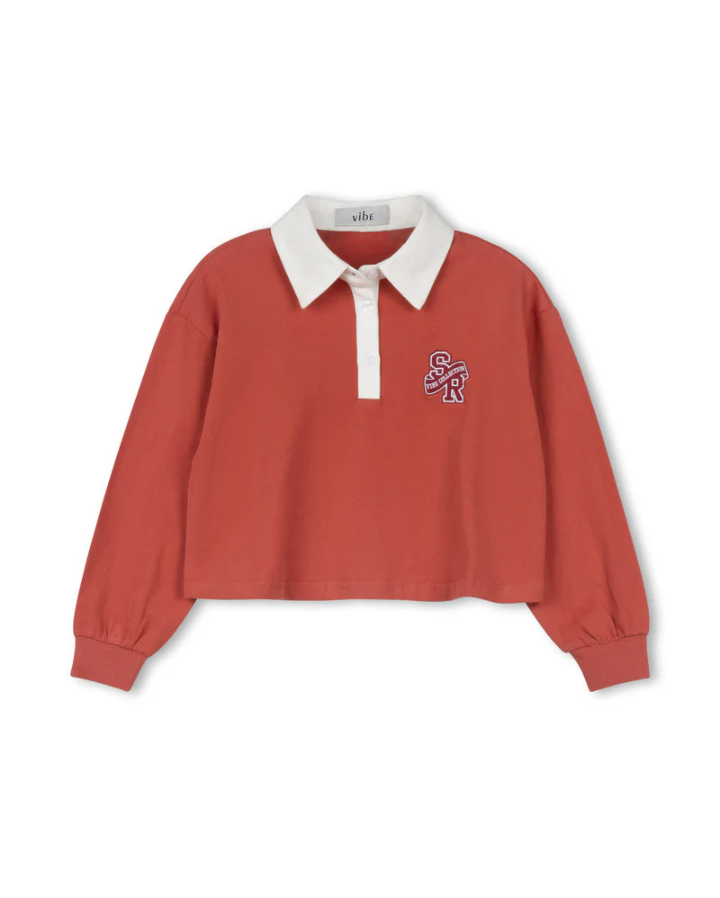 VIBE CROPPED STRIPED POLO