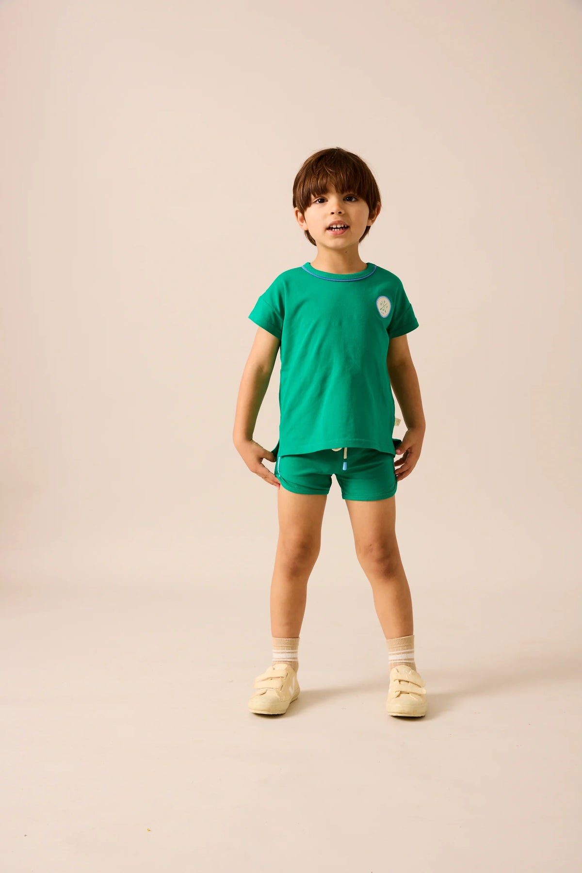 ANALOGIE 2PC BOATING CREW PATCH TEE AND SHORTS SET