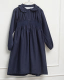 COSMOSOPHIE RUFFLED COLLAR SMOCKED WAIST DRESS