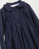 COSMOSOPHIE RUFFLED COLLAR SMOCKED WAIST DRESS