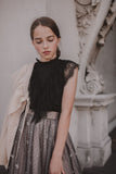 PETITE AMALIE EMBROIDERED BOW TULLE SKIRT