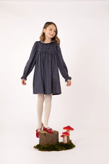 PICCOLA LUDO GIRELLA LONG SLEEVE SMOCKED PRINTED DRESS